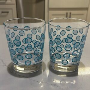 IKEA Blue Patterned Glass Tumblers